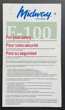 Midway Airlines Fokker F-100 Safety Card - 1995