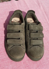 Kids Clarks Nate Maze Olive Green Nubuck Trainers Size UK 13G NEW
