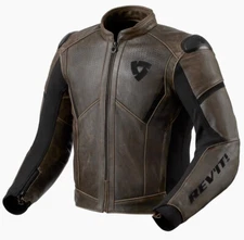 VINTAGE REV'IT REVIT PARALLAX LEATHER BROWN LEATHER MOTORCYCLE JACKET SIZE 50