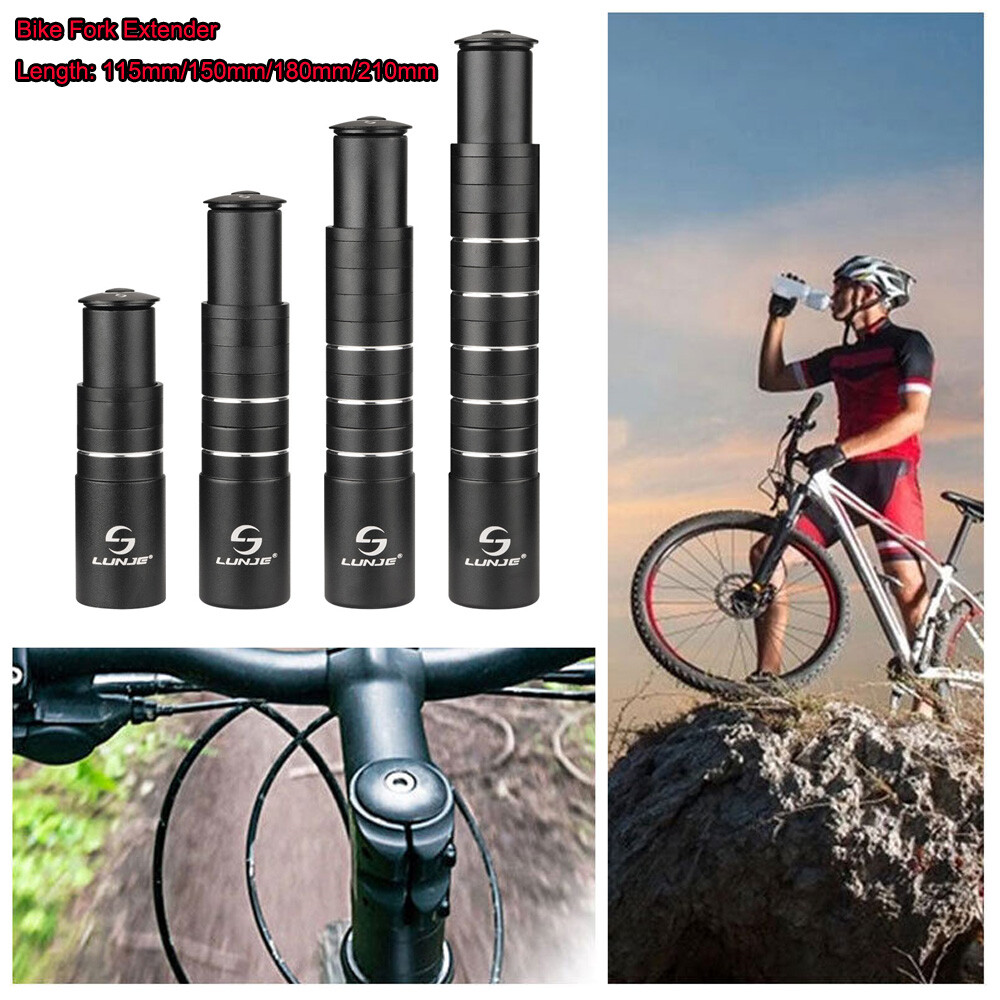Adattatore prolunga stelo forcella bici alza manubrio mountain bike nero