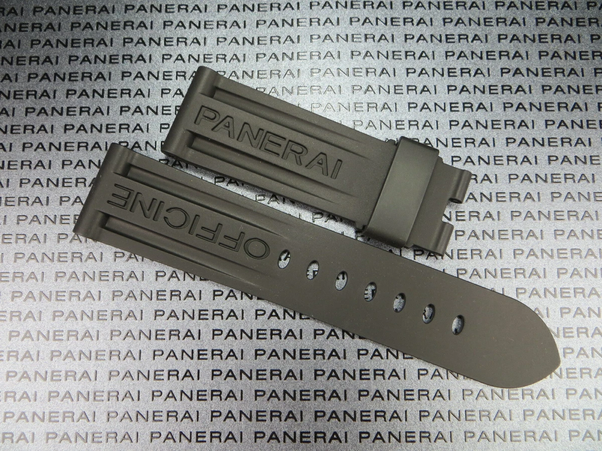 24mm Authentic PANERAI Rubber Strap Black Diver Watch Band