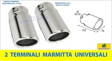 Terminale scarico auto inox universale per Marmitta tuning cromato in acciaio 2