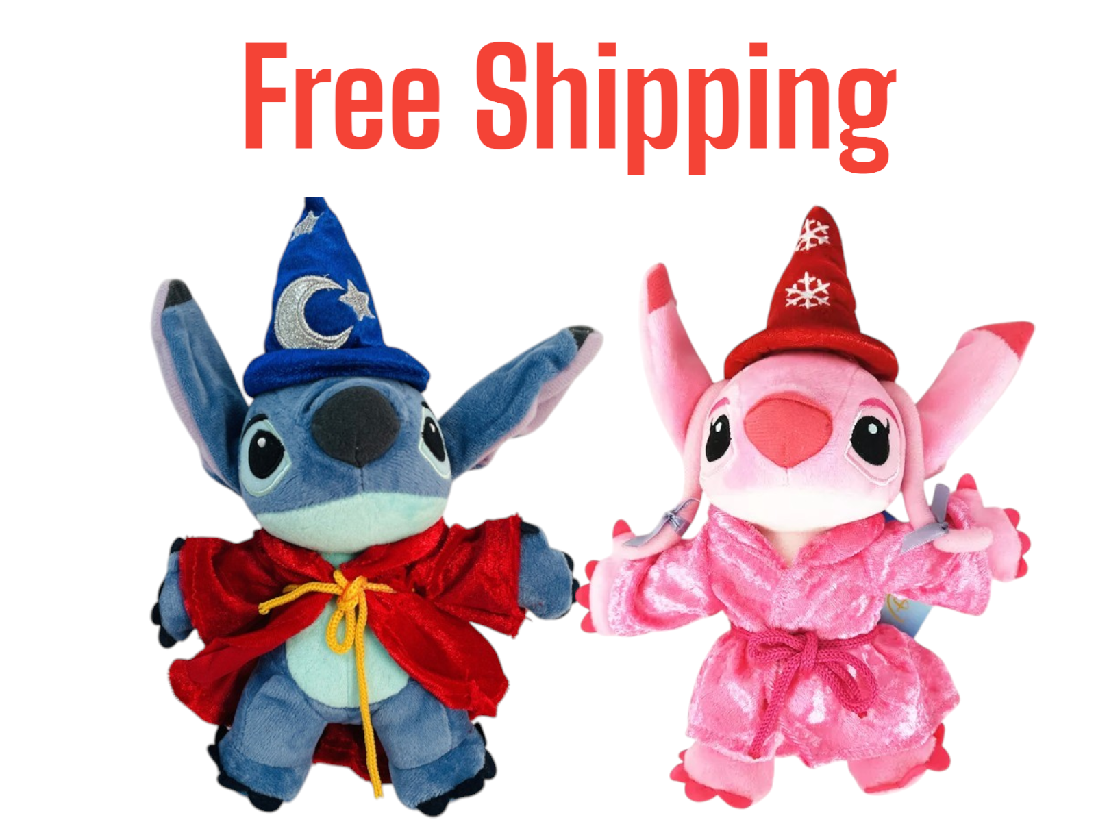 Disney Lilo & Stitch Stitch and Angel Wizard Magician Fantasia Plush Toy 2pcs