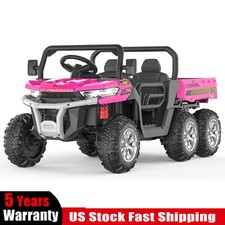 Pink 2 Seater Ride on Car 24V Electric Kids Dump Truck 4WD Off-road With Remote