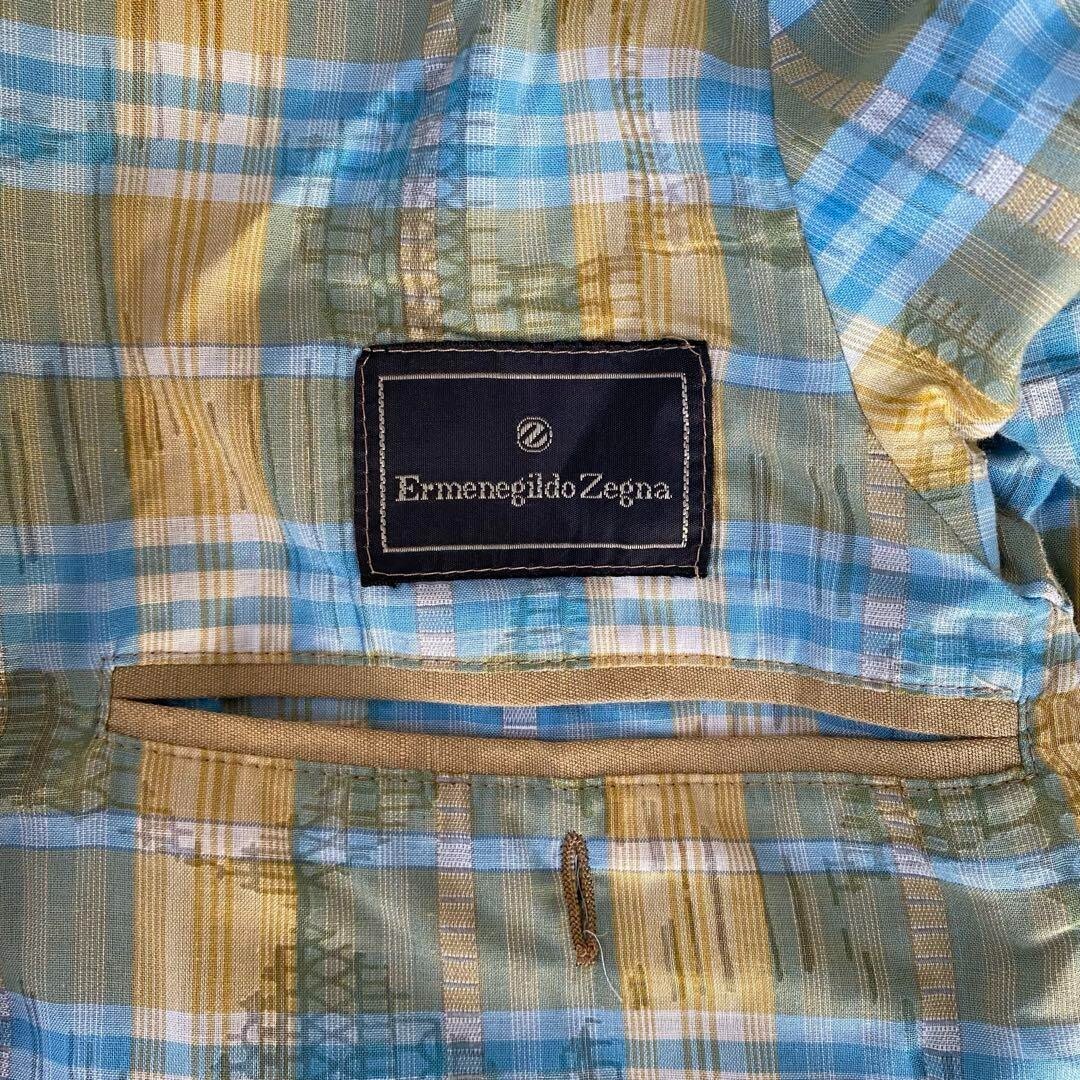 ジャケット・アウター 1980s Ermenegildo Zegna check bomber Vintage 1980s Ermenegildo Zegna Cotton Linen Bomber Jacket