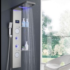 ELLO ALLO LED Shower Panel Tower System Massage Stainless Steel Shower Fixtures