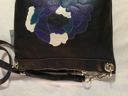 SLEEK BLACK LEATHER LC VALERIE CROSSBODY PURSE Shoulder Bag by LIZ CLAIBORNE - Picture 6 of 9