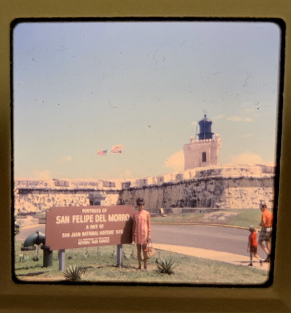 1968 Kodacolor Photo Slide Lady San Felipe Del Morro San Juan Puerto Rico PR