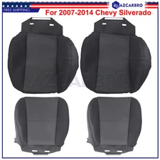 4X For 2007-2014 Chevy Silverado 1500 2500HD 3500HD Bottom Top Cloth Seat Cover
