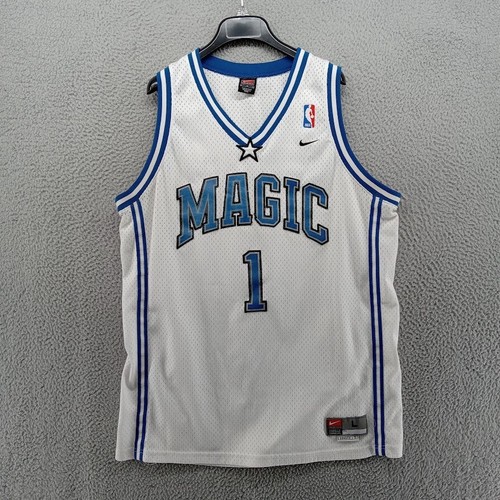 Vtg Orlando Magic Jersey Mens Large White Tracy McGrady #1 Nike Team Label