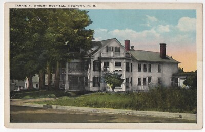 VTG 1914 UNP Postcard, Carrie F. Wright Hospital, Newport, NH
