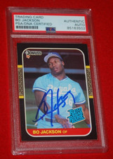 BO JACKSON KANASAS CITY ROYALS Signed 1987 DONRUSS RC Rookie Card PSA 85163502