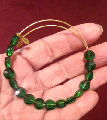 Alex & Ani  Green Glass bead bracelet