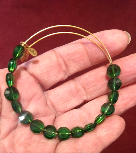 Alex & Ani Green Glass bead bracelet