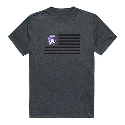 Winona State University Warriors WSU NCAA Cotton College Logo USA Flag T-Shirt 
