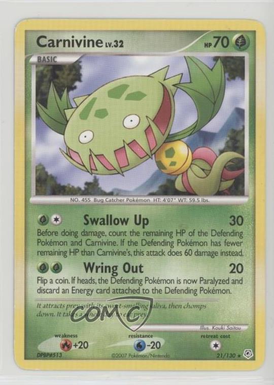 2007 Pokémon - Diamond & Pearl Carnivine #21 12ka