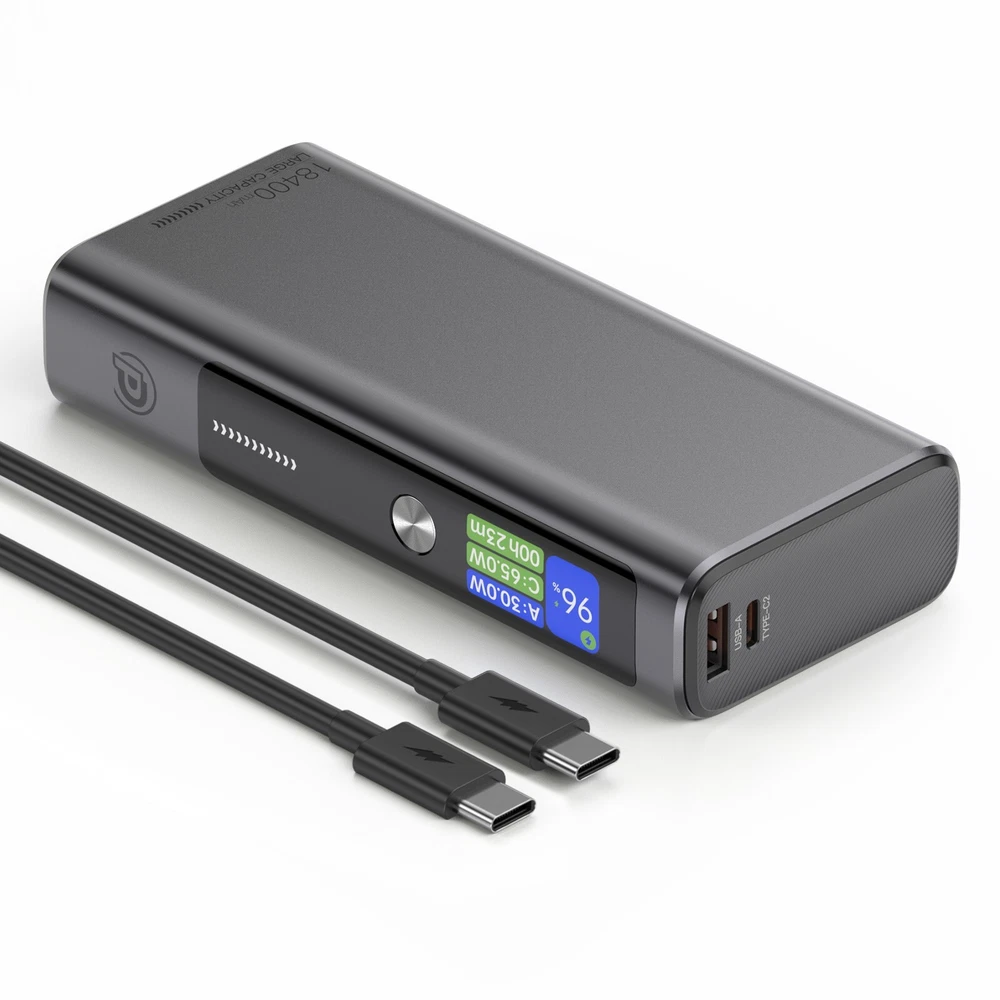 Power Bank 18400mAh 130W Charger Portable External Battery Backup For Cell Phone