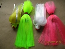 2-Pack Hot lip MOJO Parachute  jigs , w/ flash swing hook 1.5oz to 10oz