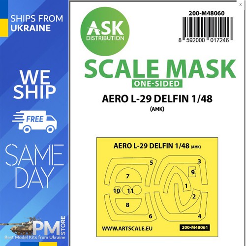 ASK M48060 1/48 Einseitige Lackiermaske für AERO L-29 DELFIN für AMK - Bild 1 von 2