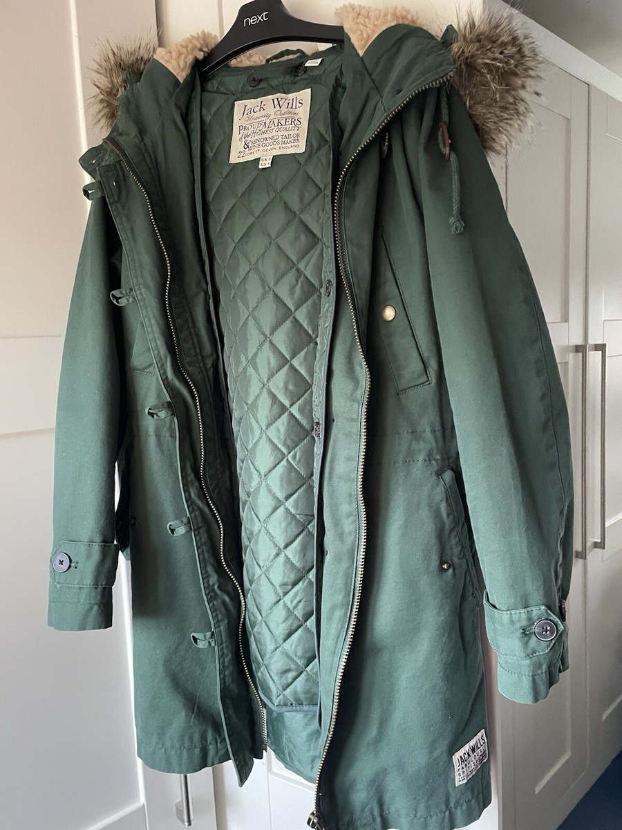 Jack Wills Green Parka Coat UK