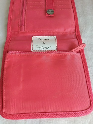 Thirty One 31 Quilted Crossbody Organizer Wallet Bag Pink Vary You 5" x 7" - Picture 6 of 10