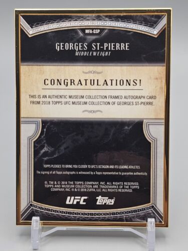 🇨🇦 #/15 2018 Topps UFC Museum Georges St-Pierre GOLD Frame Auto 🇨🇦 - Picture 2 of 3