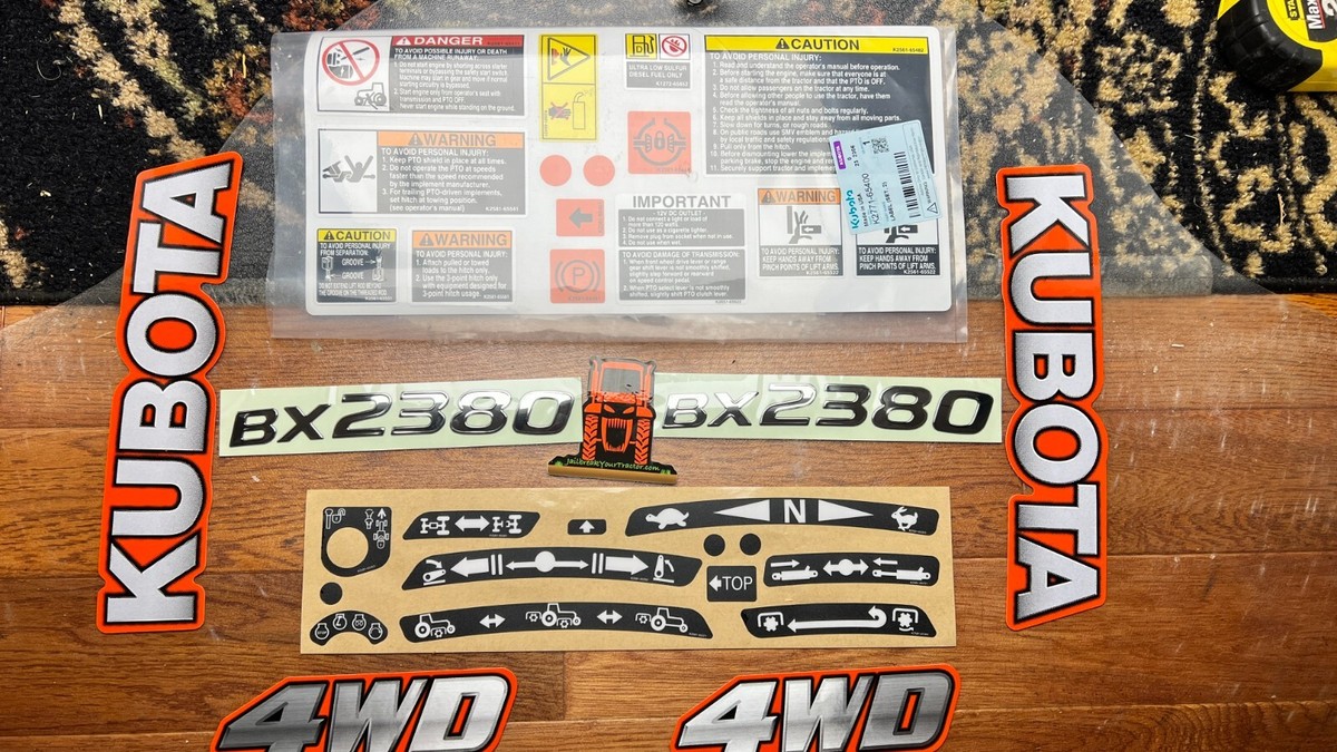 OEM Kubota BX 2380 Tractor BX Decals Kit Tractor Sticker FULL SET+ 