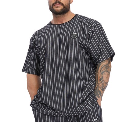 BGSM EXTREME SPORTSWEAR Ragtop Rag Top T-Shirt Bodybuilding 3367-BLACK-STRIPED