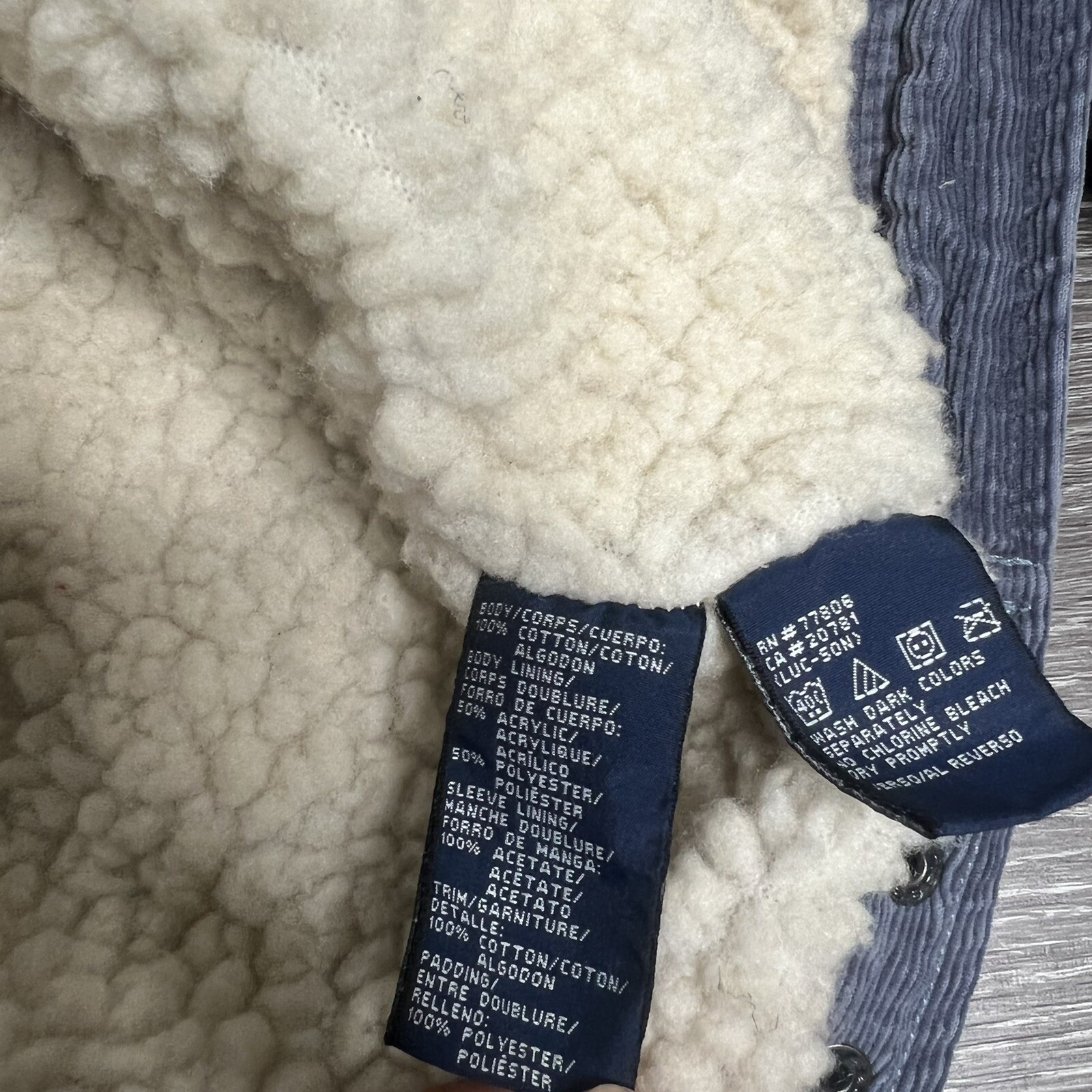 Tommy Hilfiger Vintage Blue Denim Jean Sherpa Jacket Toddler Kids Boys 5T RARE