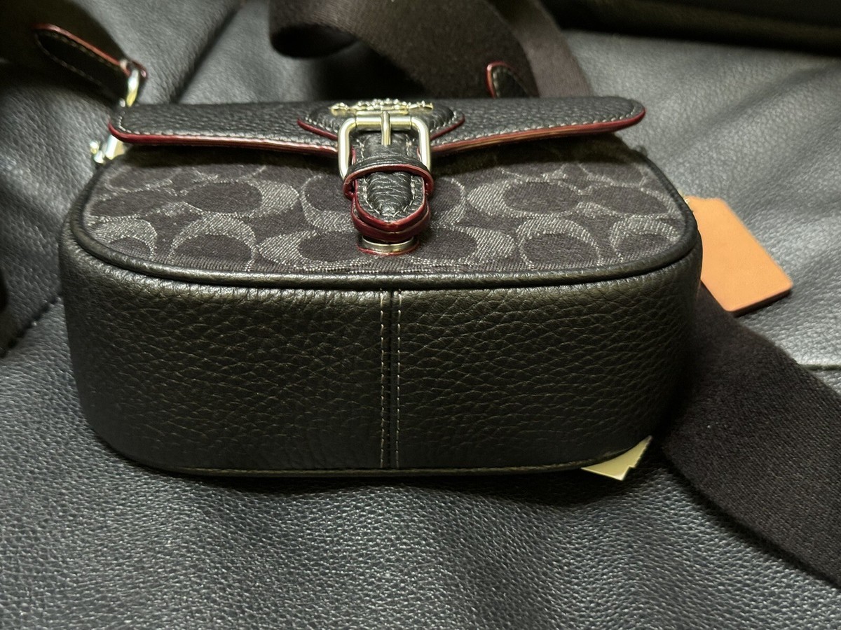 NEW Coach Amelia Small Saddle Bag in Signature Denim Black NEW Coach Amelia Small Saddle Bag in Signature Denim Black