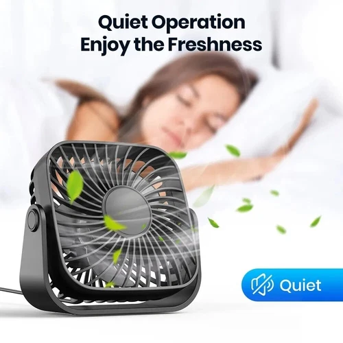 TOPK 4Inch USB Mini Portable Fan for Camping,3 Speeds Quiet Desk Table Personal  - Picture 2 of 11