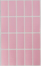 Rectangle Pastel Pink Label in Various Sizes 40MMx19MM-100MMx50MM 15 Sheets