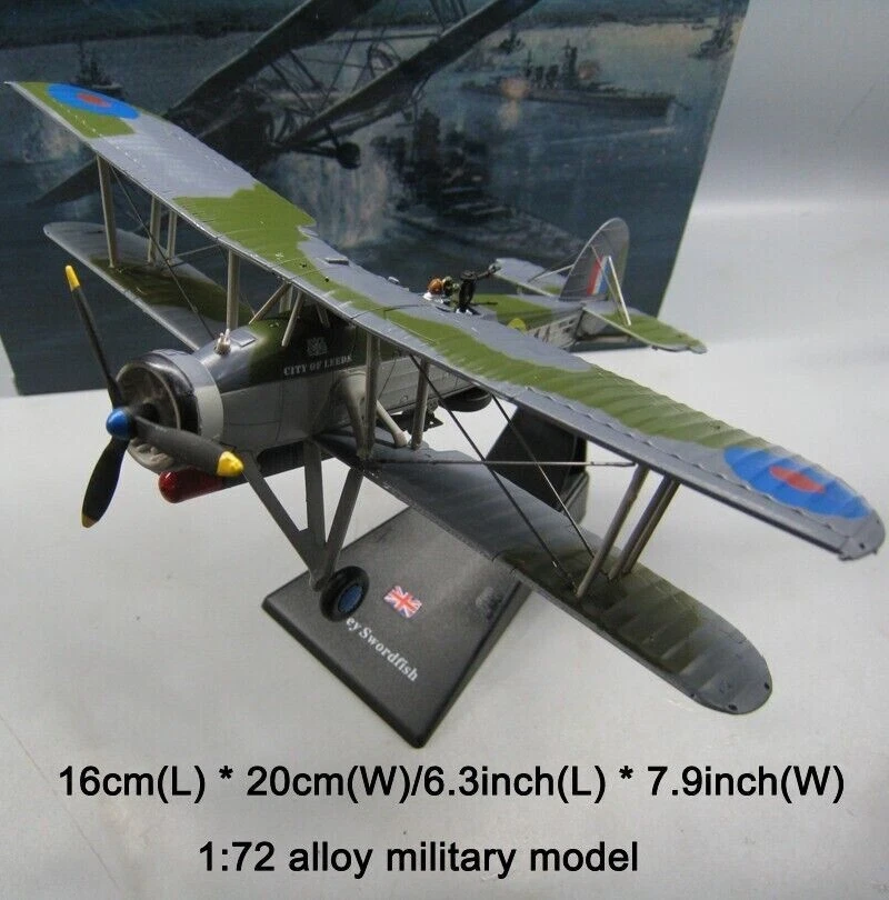 1:72 Diecast Royal Navy WW2 Swordfish Biplane Fighter Model Military Collection - Image 2 of 4