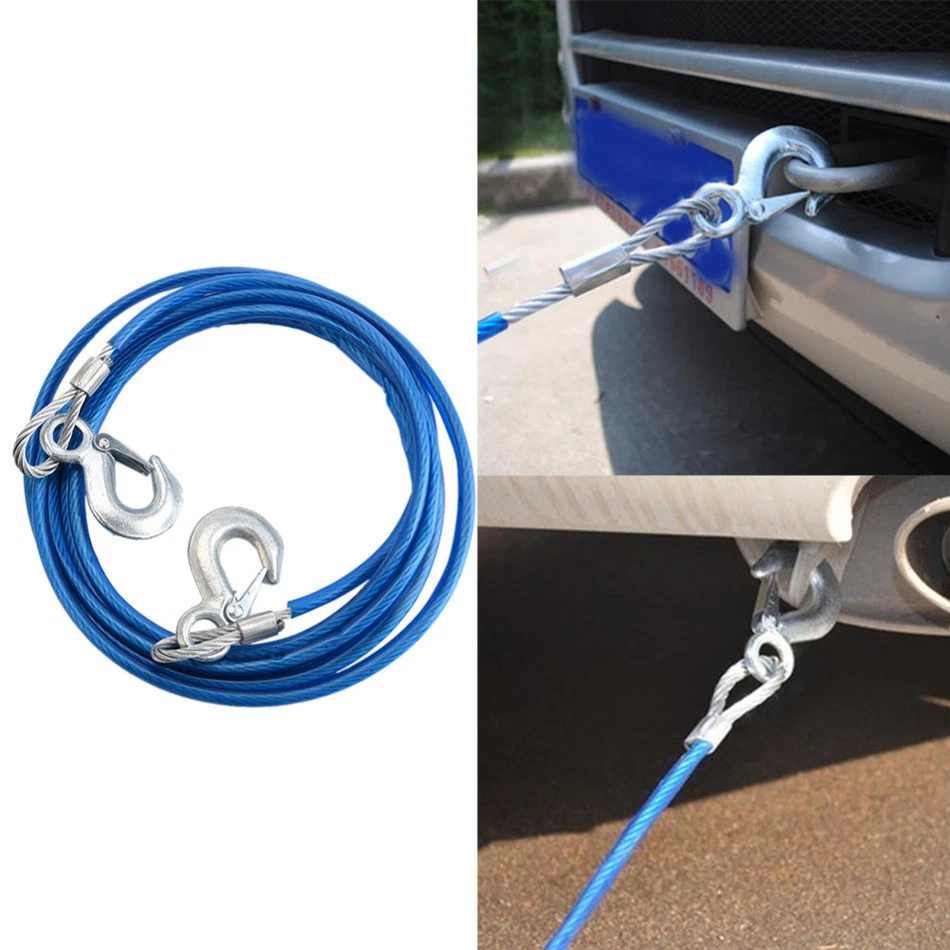 4m Heavy-Duty Emergency Steel Tow Rope Towing Car Recovery Hook 3