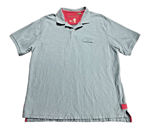 Orvis Signature Polo Shirt Mens Adult XL Gray Fly Fishing Short Sleeves Cotton