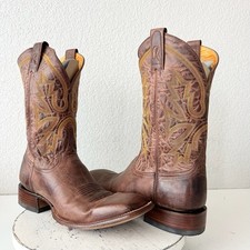 Rod Patrick Mens Cowboy Boots Perro Loco Brown Leather Western Square Toe 13.5C