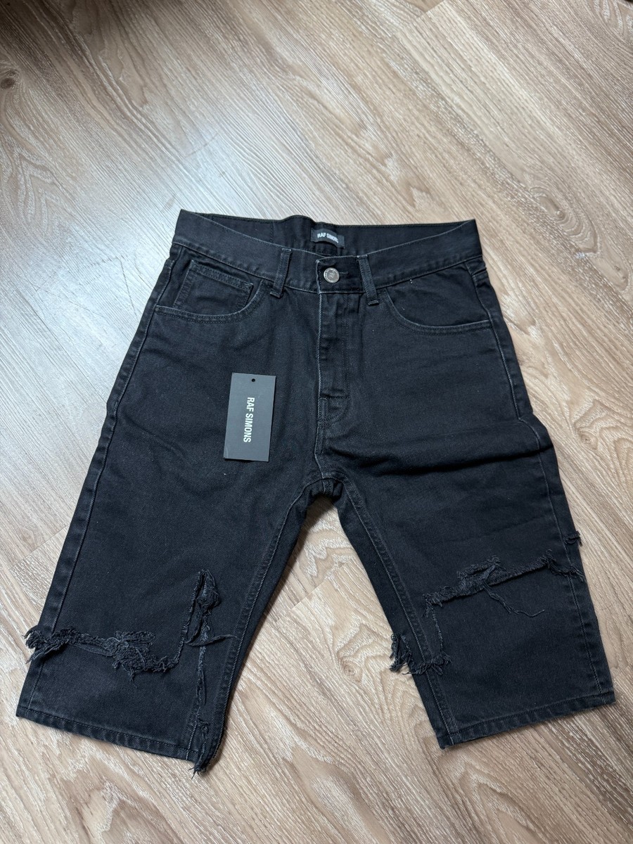 Raf Simons Destroyed Denim Shorts - Size 30 - black | eBay