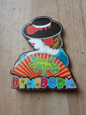 Souvenir Fridge Magnet Benidorm Multi Coloured Spanish Lady Fan Lizard New - Image 1 of 4