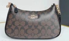 𝑪𝑶𝑨𝑪𝑯  Teri Shoulder Bag CA548 in Signature Canvas Brown New-US