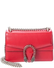 Tiffany & Fred Paris Crystal Dragon Leather Crossbody Women's Red