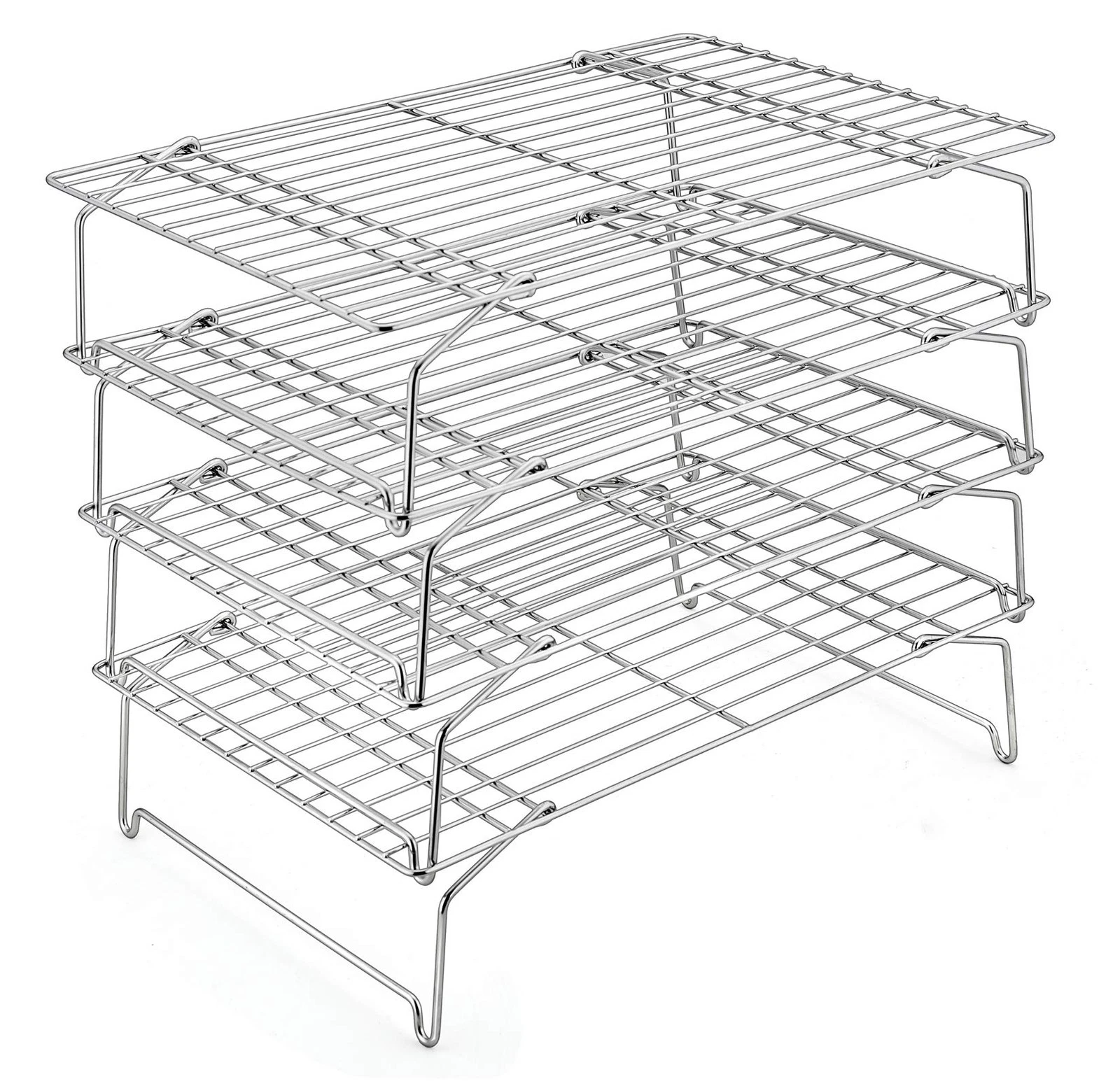 4-Tier Cooling Rack Set, Stainless Steel Stackable Baking Cooking Racks for C...