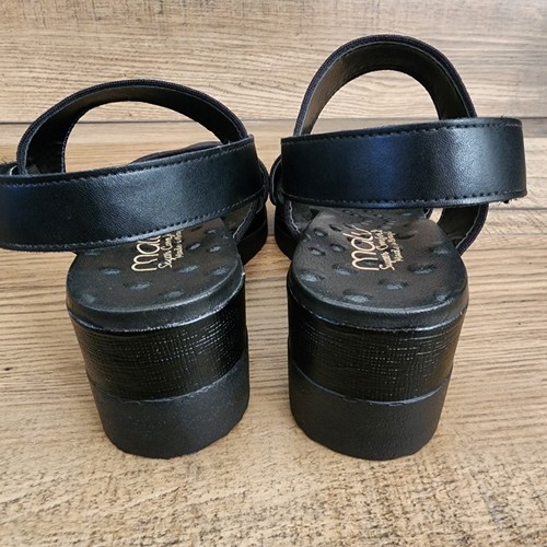 Malu Black Super Comfort Women's Strappy Wedge Patform Sandals US 6 Brazil Sz 35 - Picture 6 of 10