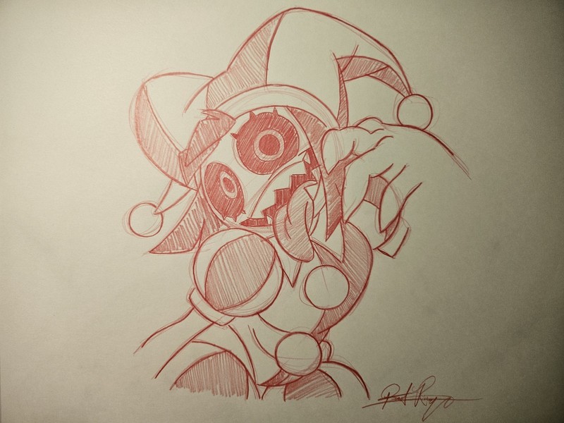 Glitch Productions Amazing Digital Circus Possessed Pomni Drawing/Sketch Art 
