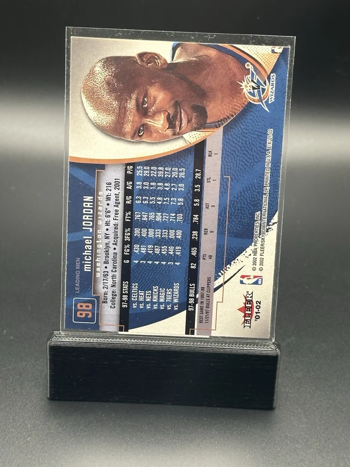 2001-02 Fleer # 98 Michael Jordan eX Leading Men Wizards - Image 2 of 2