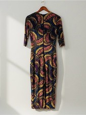 FARM FARM Rio Wild Bananas Jersey Midi Dress Size XS Retail $245