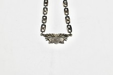 Harley Davidson Ladies Silver Tone Necklace Bar Shield Pendant Chunky Chain