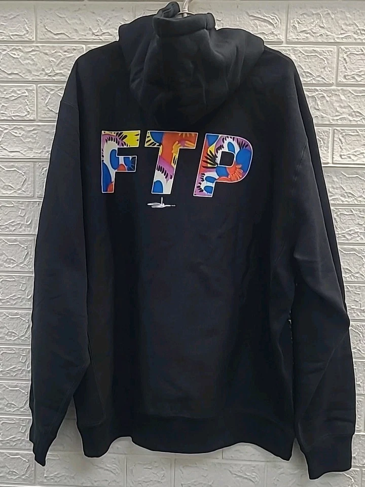 Sudadera con capucha negra con logotipo FTP para hombre talla XL Foto 2 de 4