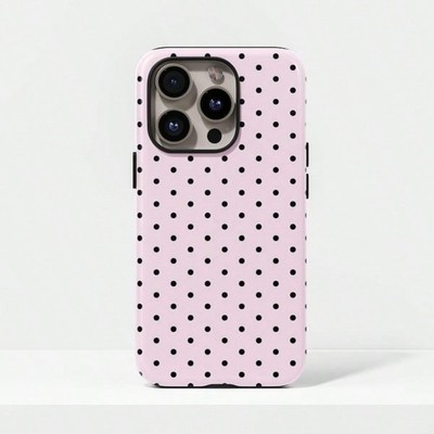 Pink Phone Case With Foundation Black Spots For iPhone 17 To 7 Galaxy S26 To