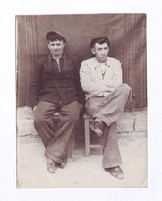 ca1950 two friends Armenian handsome brutal smiling men gay interest Original Ph