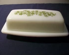 VINTAGE PYREX SPRING BLOSSOM GREEN CRAZY DAISY 7" BUTTER DISH 72-B